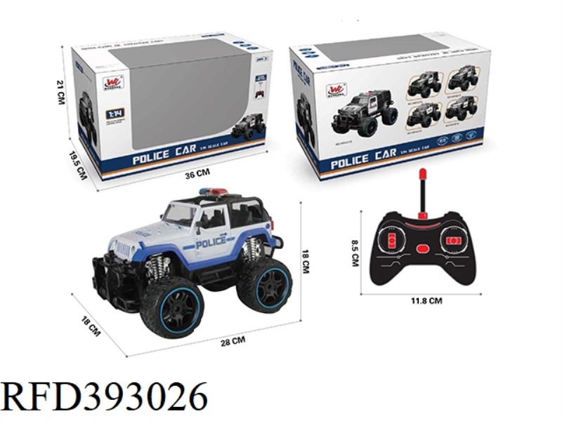 1:16 FOUR-CHANNEL REMOTE CONTROL SIMULATION BIG WHEEL POLICE CAR (WITH LIGHTS) (INCLUDE)