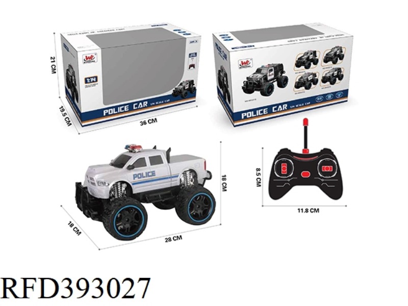 1:16 FOUR-CHANNEL REMOTE CONTROL SIMULATION BIG WHEEL POLICE CAR (WITH LIGHTS) (INCLUDE)