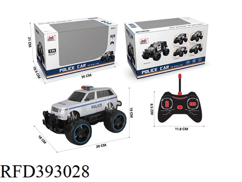 1:16 FOUR-CHANNEL REMOTE CONTROL SIMULATION BIG WHEEL POLICE CAR (WITH LIGHTS) (INCLUDE)