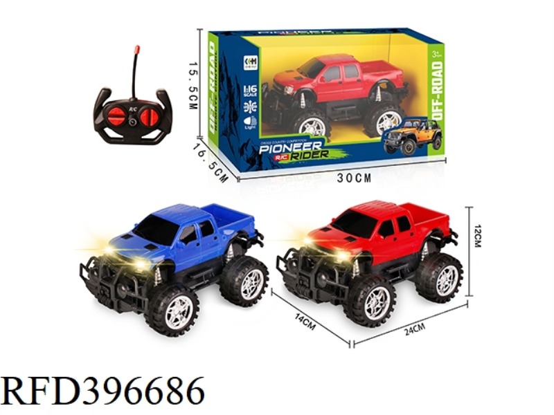 1:16 FOUR-CHANNEL OFF-ROAD REMOTE CONTROL CAR WITH HEADLIGHTS