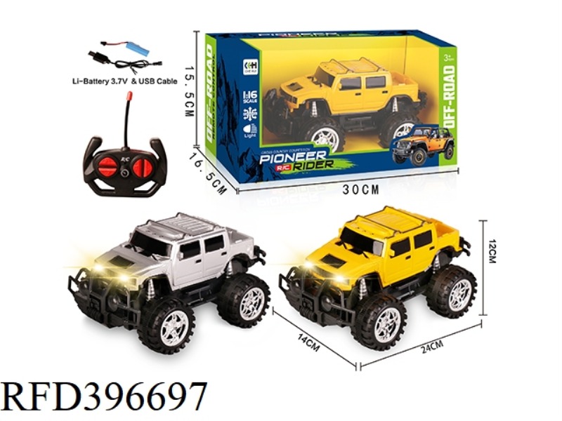 1:16 FOUR-CHANNEL OFF-ROAD REMOTE CONTROL CAR WITH HEADLIGHTS (INCLUDE)