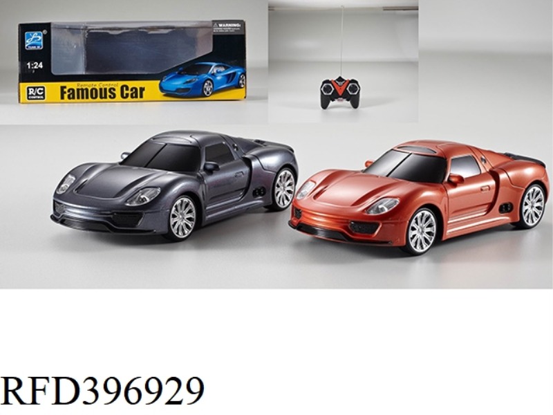 1:24 FOUR-CHANNEL PORSCHE REMOTE CONTROL CAR-GRAY AND ORANGE 2 COLORS MIXED (NOT INCLUDE) (27MHZ)