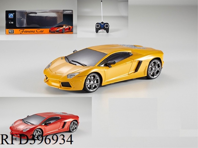 1:18 FOUR-CHANNEL LAMBORGHINI REMOTE CONTROL CAR-YELLOW AND RED 2 COLORS MIXED-(NOT INCLUDE) (27MHZ)