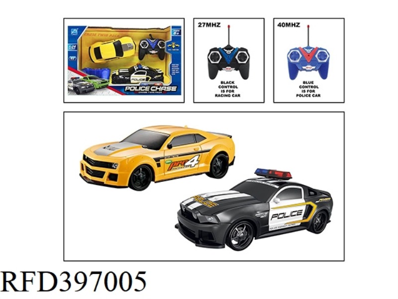 1:24 POLICE AND BANDITS CHASE REMOTE CONTROL CAR (TWO PACKS) (NOT INCLUDE) (27/40MHZ)