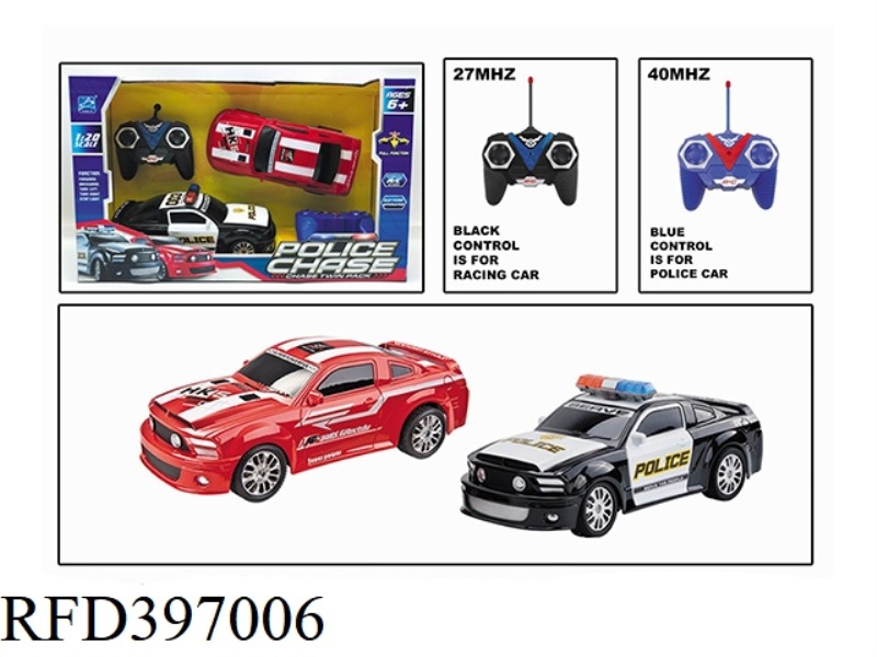 1:20 POLICE AND BANDITS CHASE REMOTE CONTROL CAR (TWO PACKS) (NOT INCLUDE) (27/40MHZ)