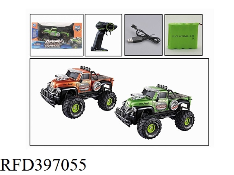1:18 FOUR-CHANNEL RETRO MODIFIED LARGE-WHEELED FORD PICKUP REMOTE CONTROL CAR (INCLUDE) (2.4G)