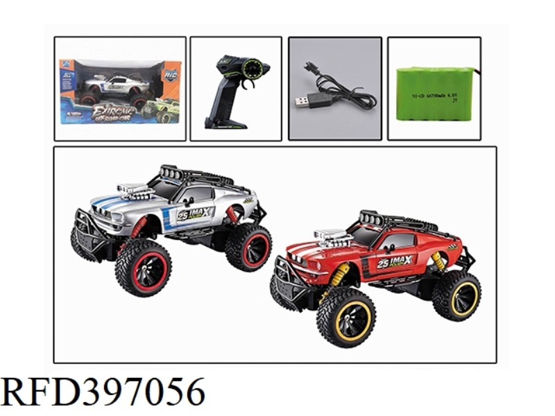 1:16 FOUR-CHANNEL RETRO MODIFIED LARGE-WHEEL MUSTANG REMOTE CONTROL CAR (INCLUDE) (2.4G)