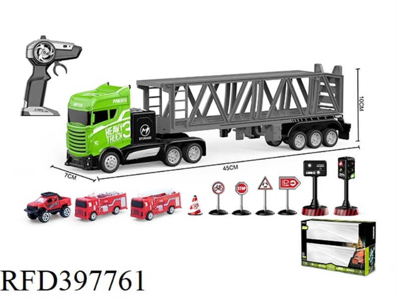 1:16 FOUR-CHANNEL REMOTE CONTROL TRACTOR (WITH FIRE TRUCK)