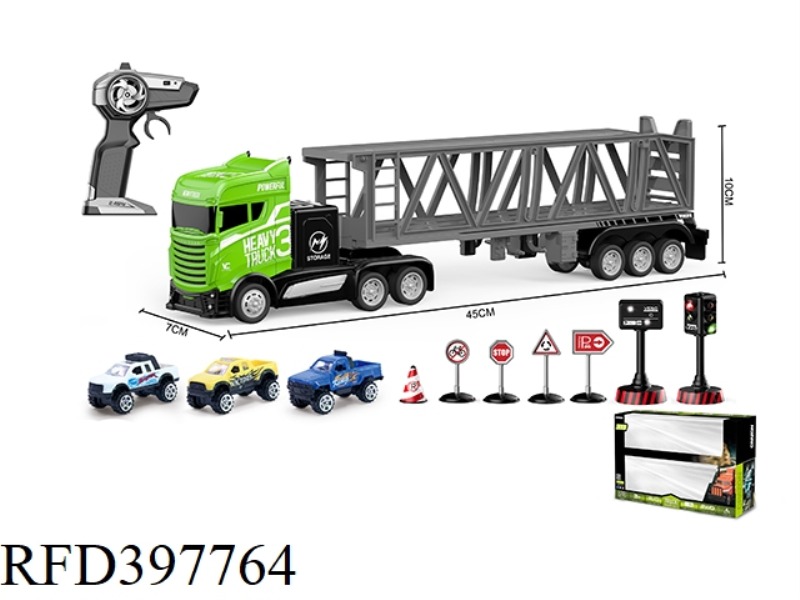 1:16 FOUR-CHANNEL REMOTE CONTROL TRACTOR (WITH CAR)