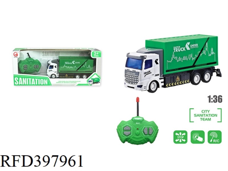 1:36 FOUR-CHANNEL LIGHT REMOTE CONTROL FLAT-HEAD SANITATION VAN