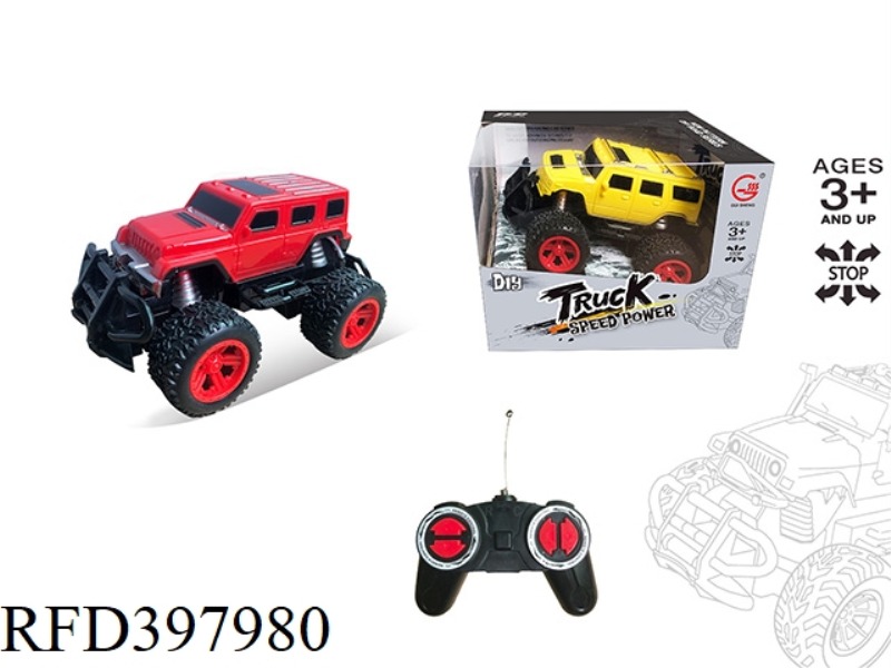 FOUR-CHANNEL CROSS-COUNTRY HUMMER/WRANGLER REMOTE CONTROL CAR