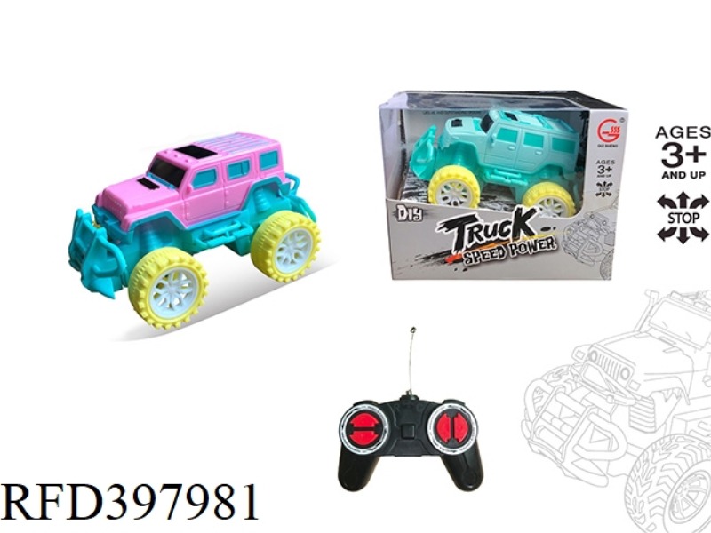 FOUR-CHANNEL CROSS-COUNTRY HUMMER/WRANGLER REMOTE CONTROL CAR