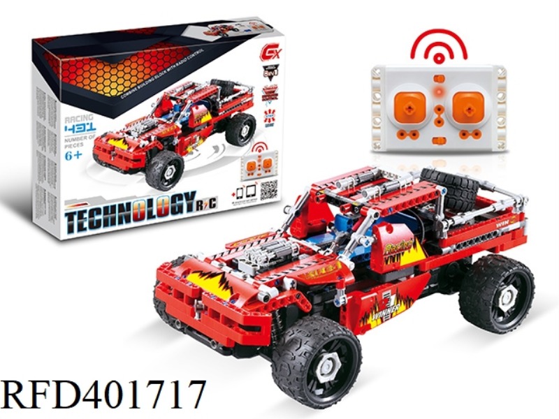 2.4G FOUR-CHANNEL 8-IN-1 BUILDING BLOCK REMOTE CONTROL CAR 431PCS
