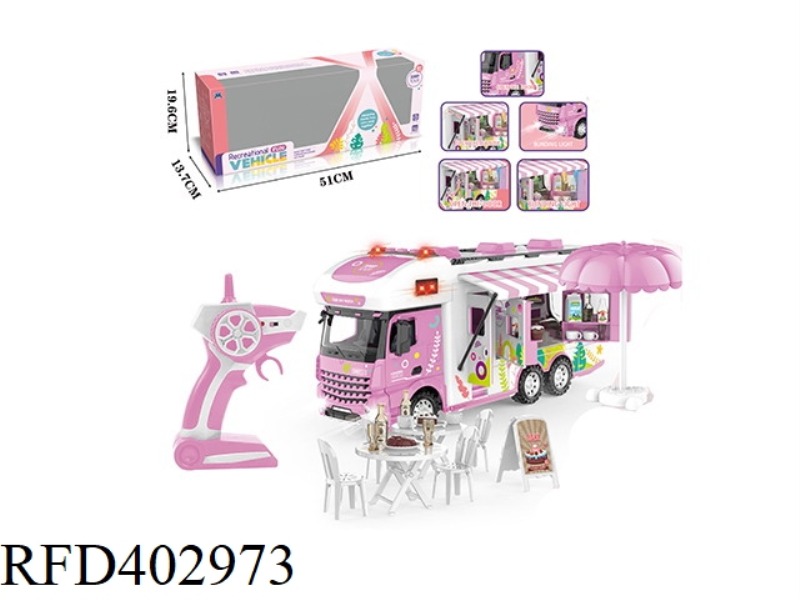 2.4G PINK SHORT HEAD MOTORHOME (WITH LIGHT AND SOUND)