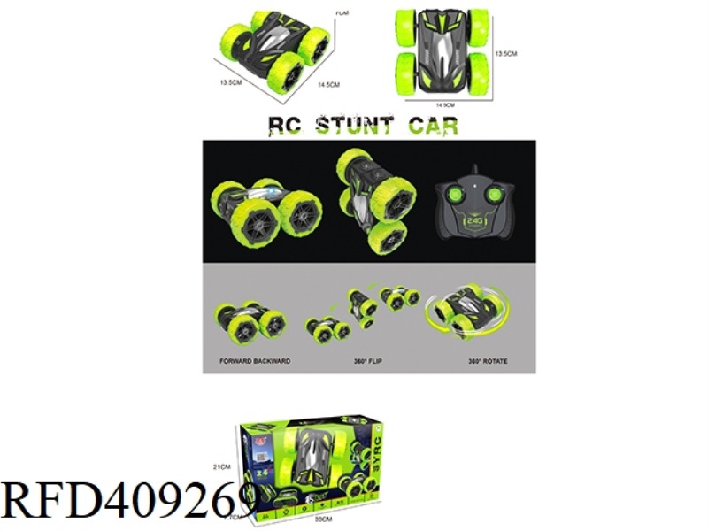 DOUBLE-SIDED TUMBLING STUNT CAR WHEELS (INCLUDE)