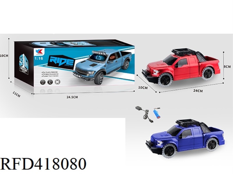 ELECTRIC UNIVERSAL 3D LIGHTS + WHEEL COLORFUL LIGHTS 1:16 FORD F150 RAPTOR OFF-ROAD SIMULATION