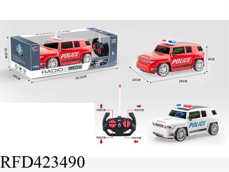 TOYOTA OFF-ROAD 1:16 FOUR-CHANNEL REMOTE CONTROL POLICE CAR WITH 3D LIGHTS