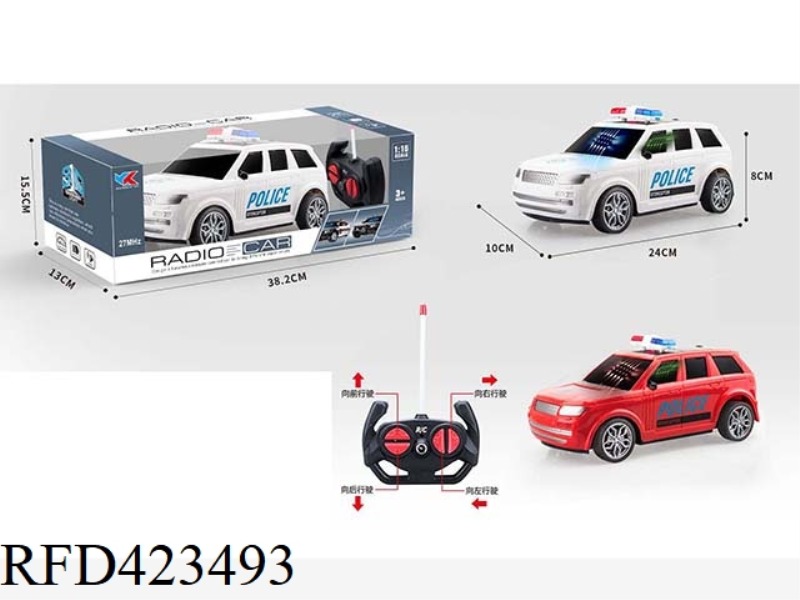LAND ROVER OFF-ROAD 1:16 FOUR-CHANNEL REMOTE CONTROL POLICE CAR WITH 3D LIGHTS