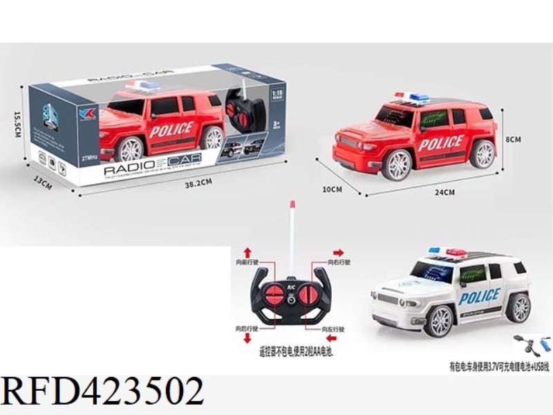 TOYOTA OFF-ROAD 1:16 FOUR-CHANNEL REMOTE CONTROL POLICE CAR WITH 3D LIGHTS