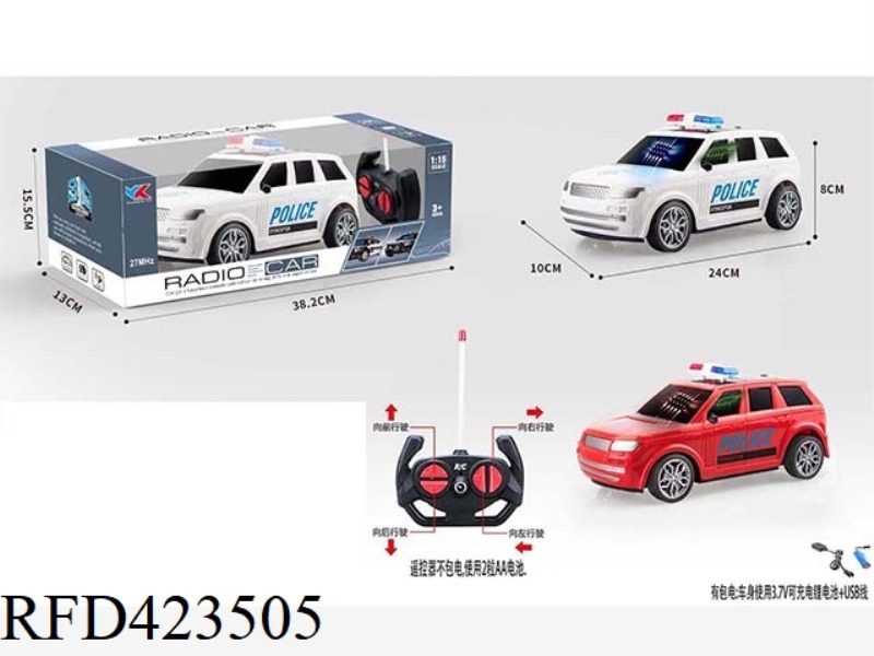 LAND ROVER OFF-ROAD 1:16 FOUR-CHANNEL REMOTE CONTROL POLICE CAR WITH 3D LIGHTS