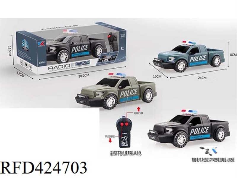 F150 FORD RAPTOR 1:16 TWO-WAY REMOTE CONTROL POLICE CAR WITHOUT LIGHT AND MUSIC