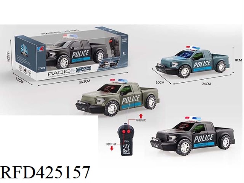 F150 FORD RAPTOR 1:16 TWO-CHANNEL REMOTE CONTROL POLICE CAR WITH 3D LIGHTS