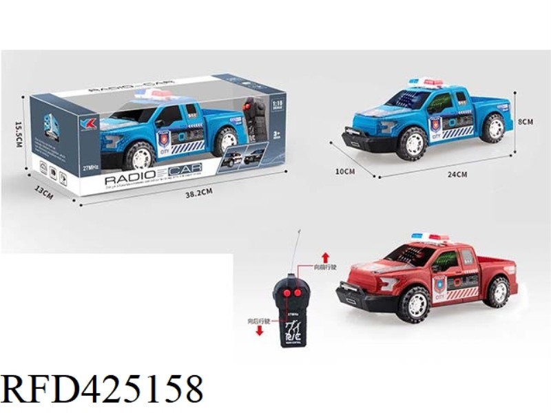 F150 FORD RAPTOR 1:16 TWO-CHANNEL CRACKED REMOTE CONTROL POLICE CAR WITH 3D LIGHTS