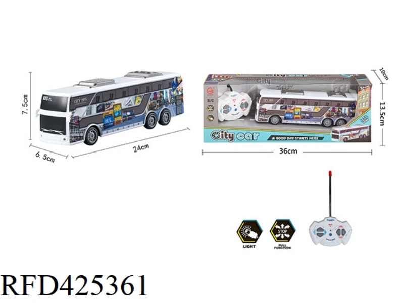 1:32 FOUR-WAY LIGHT REMOTE CONTROL CITY THEME BUS (NOT INCLUDING ELECTRICITY)