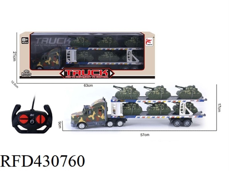 REMOTE CONTROL 4-CHANNEL LONG CONTAINER TRUCK (WITH 6 TANKS)