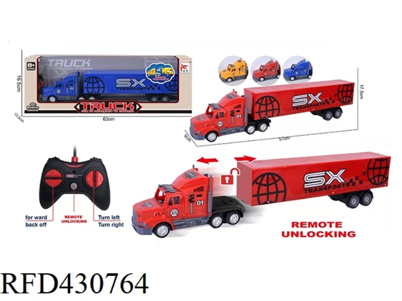 REMOTE CONTROL 5-CHANNEL AUTOMATIC UNLOADING LONG CONTAINER TRUCK