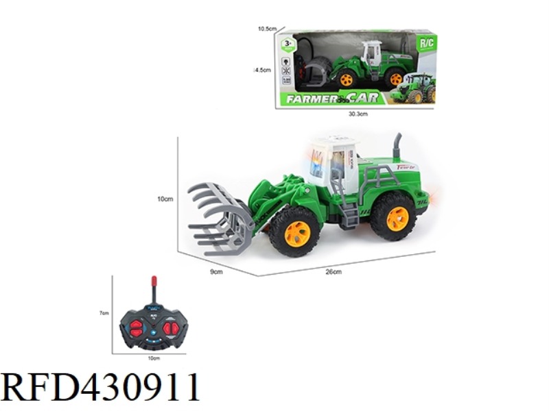 1:30 FOUR-CHANNEL LIGHT REMOTE CONTROL FLAT ARM CARRYING FARMER ENGINEERING VEHICLE
