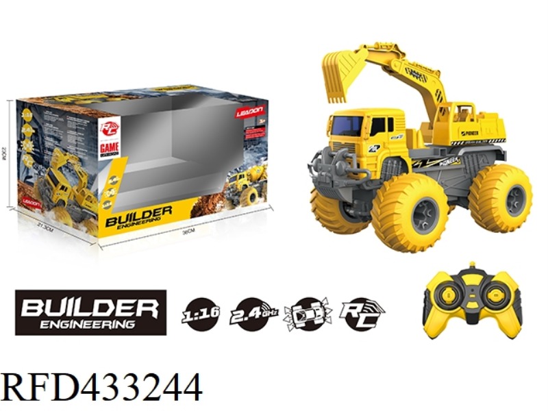 2.4G, 1:16 LARGE WHEEL OFF-ROAD ENGINEERING VEHICLE EXCAVATOR (NOT INCLUDE)