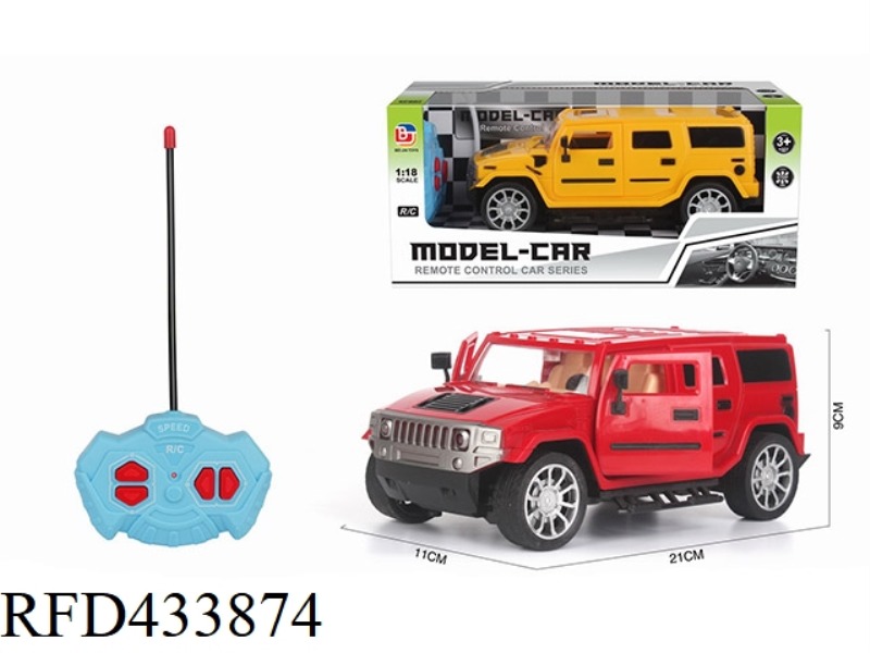 1: 18 FOUR CHANNEL OPEN DOOR REMOTE CONTROL VEHICLE HUMMER (NOT INCLUDED)