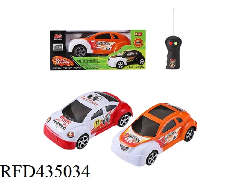 TWO-CHANNEL REMOTE CONTROL CAR WITH 3D LIGHT 1:26 (RED, YELLOW)