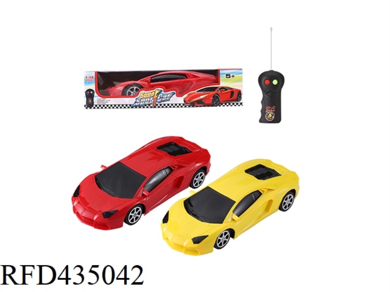 TWO-CHANNEL REMOTE CONTROL CAR 1:18 (RED, YELLOW)