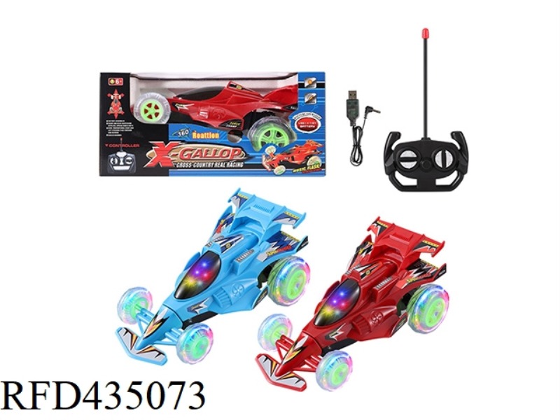 FOUR-CHANNEL STUNT CAR PADDLE WHEEL WITH 3D LIGHT AND MUSIC (INCLUDING BATTERY AND CHARGER) 1:12 (RE