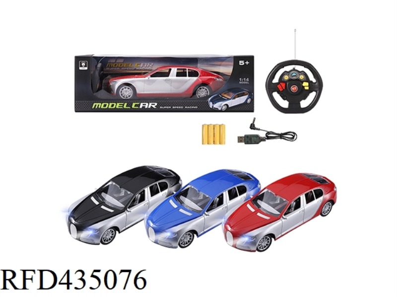 FOUR-CHANNEL REMOTE CONTROL CAR WITH LIGHTS (INCLUDING ELECTRICITY) 1:14 (RED, BLUE, BLACK)