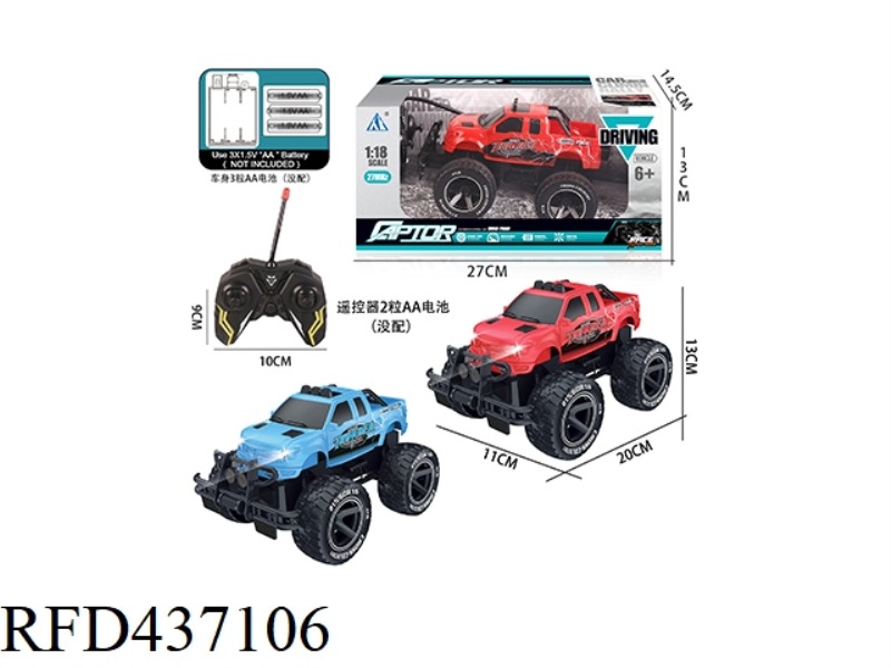 1: 18 FOUR-CHANNEL LARGE WHEEL OFF-ROAD REMOTE CONTROL VEHICLE WITH LIGHT