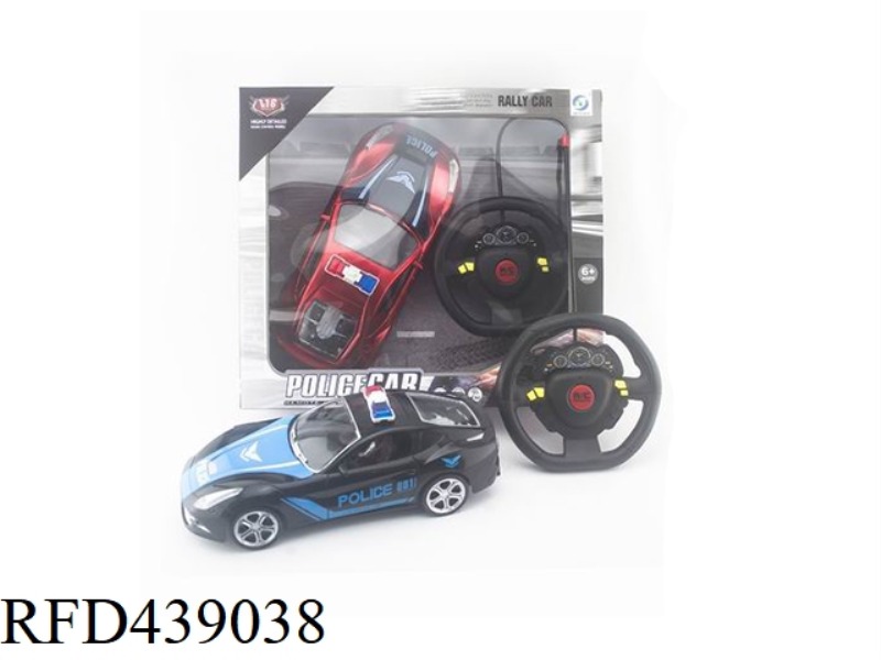 1:16 FOUR-CHANNEL POLICE CAR WITH LIGHTS (STEERING WHEEL)