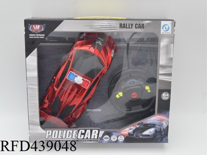 1:18 FOUR-CHANNEL POLICE CAR WITH LIGHTS (STEERING WHEEL)
