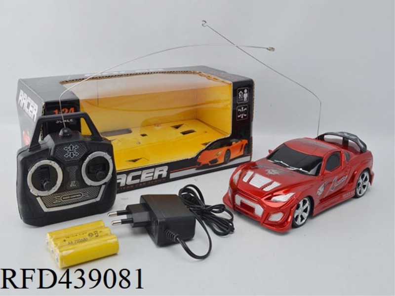 1:24 FOUR-CHANNEL PAD PRINTING REMOTE CONTROL RACING CAR PACKAGE WITH ELECTRICITY AND CHARGER