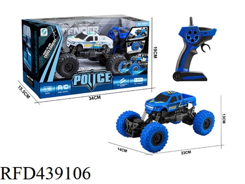 1:18 POLICE PICKUP TRUCK CLIMBING CAR WITH LIGHTS 2.4G (NOT INCLUDED)