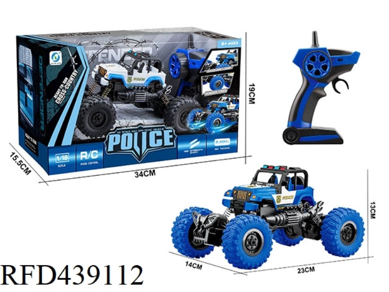 1:18 POLICE CAR JEEP CLIMBING CAR WITH LIGHTS 2.4G (NOT INCLUDED)