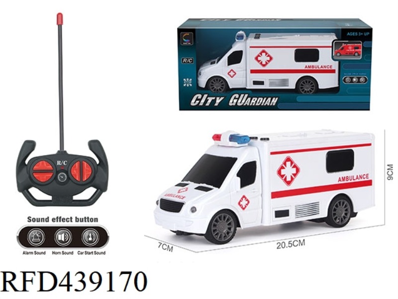 1: 18 FOUR CHANNEL REMOTE CONTROL VEHICLE WITH LIGHT AND MUSIC (AMBULANCE)