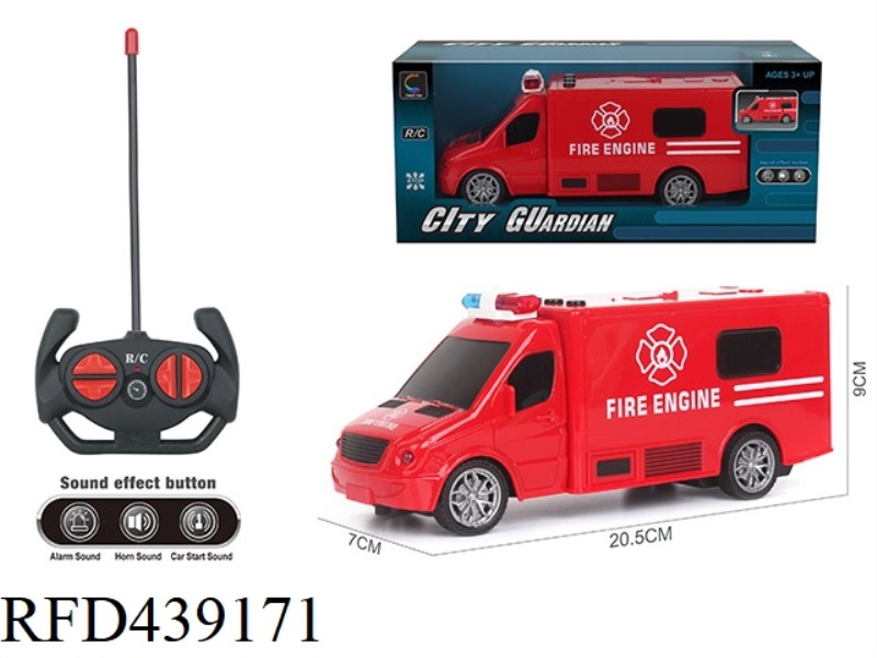 1: 18 FOUR CHANNEL REMOTE CONTROL VEHICLE WITH LIGHT AND MUSIC (FIRE TRUCK)