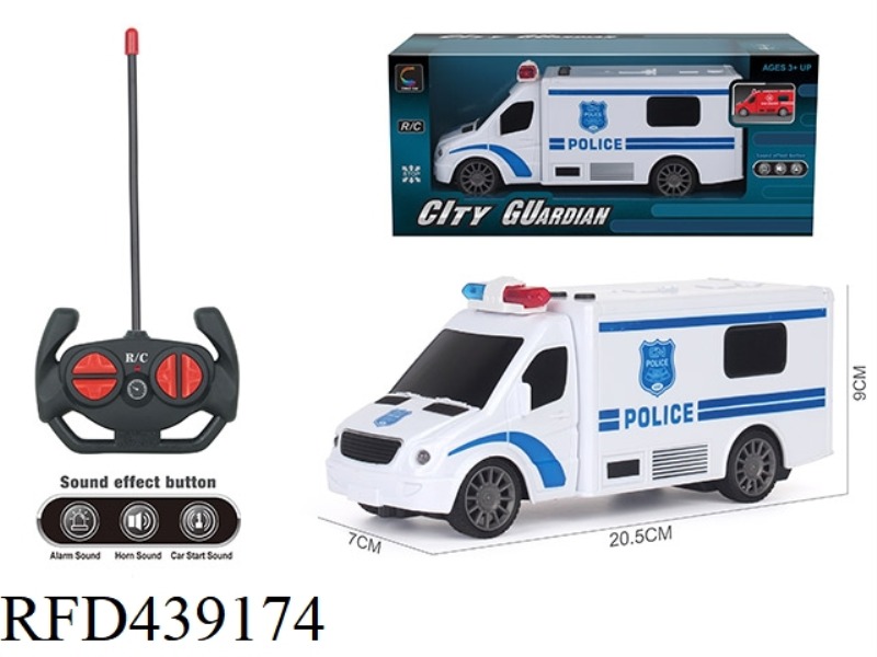 1: 18 FOUR-CHANNEL REMOTE CONTROL CAR WITH LIGHT AND MUSIC (POLICE CAR)