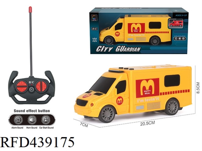 1: 18 FOUR-CHANNEL MUSIC REMOTE CONTROL CAR WITH LIGHT (FAST FOOD CAR)
