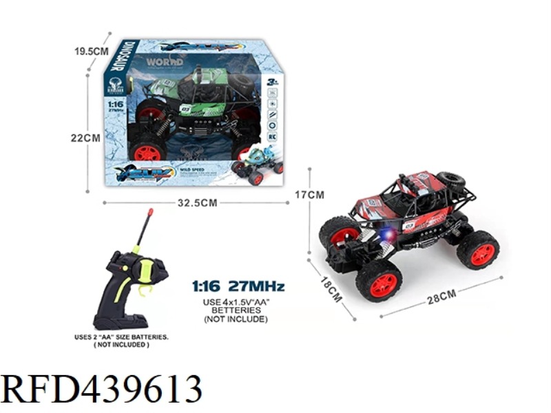 1:16 FOUR-CHANNEL SKELETON OFF-ROAD REMOTE CONTROL CAR, RED/GREEN 2 COLORS MIXED (NOT INCLUDE)