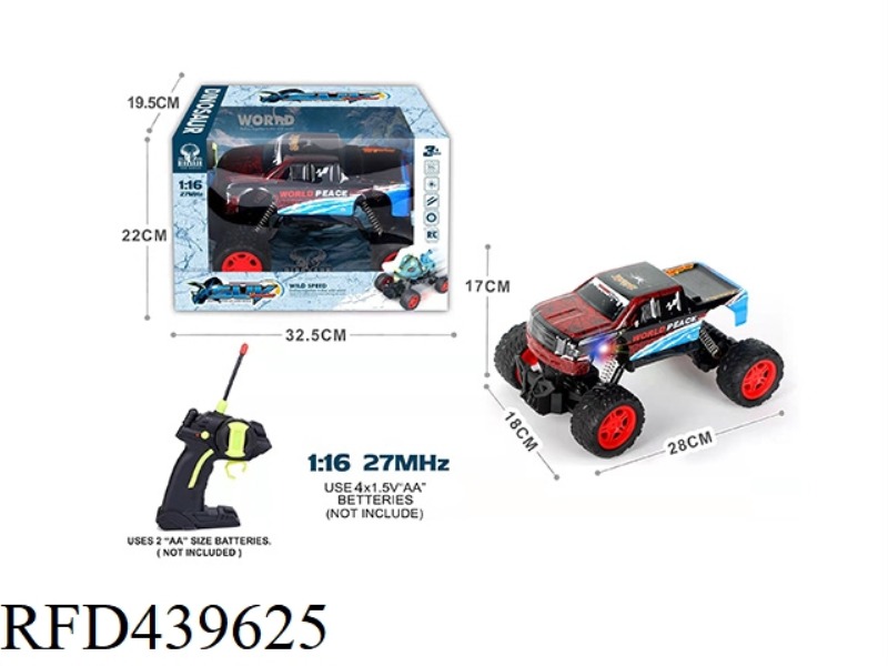 1:16 FOUR-CHANNEL PVC SHELL PICKUP OFF-ROAD REMOTE CONTROL CAR (NOT INCLUDE)