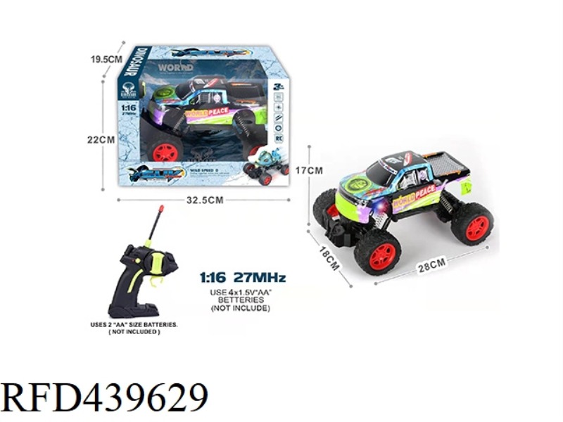 1:16 FOUR-CHANNEL GRAFFITI PVC SHELL PICKUP OFF-ROAD REMOTE CONTROL CAR (NOT INCLUDE)